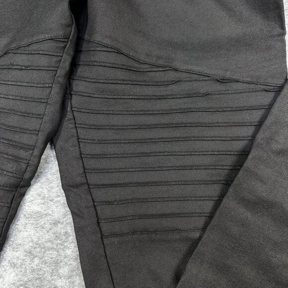 Oober Swank Womens Leggings Black Size Medium Ribbed Moto Excellent High Quality - Picture 3 of 10